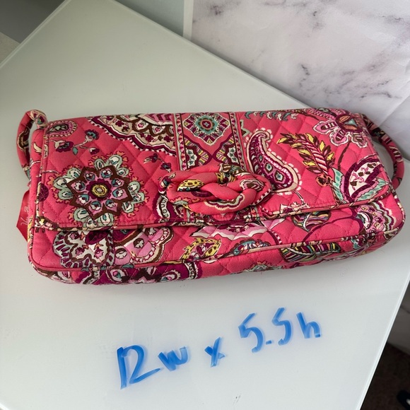 VERA BRADLEY - PINK/MULTICOLOR PAISLEY SHOULDER BAG PURSE - Picture 2 of 8